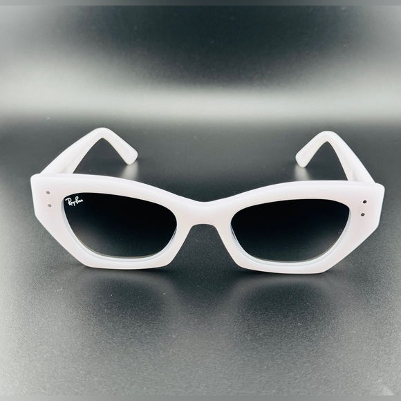 Ray-Ban Zena Bio Based Sunglasses RB4430 Polished White Frame Gray